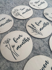 Floral Monthly Milestone Plaques
