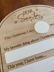 Dear Santa Wish List Sign - Engraved